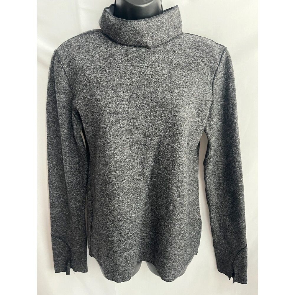 Protagonist 100% Wool Charcoal Grey Turtleneck Sweater Size M Minimalist Cutout